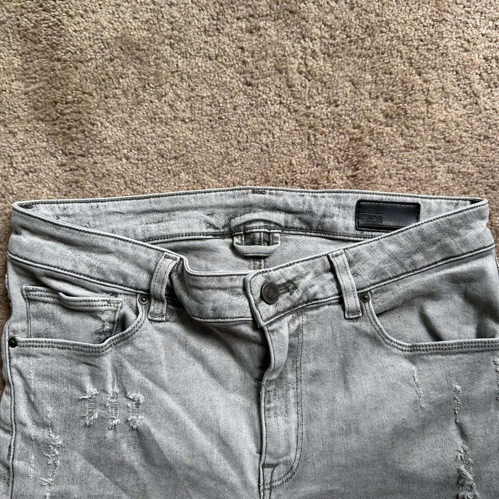 Asos Jeans Women's Size 32x34 Casual Skinny Denim Grey Light Distressed - Picture 5 of 15